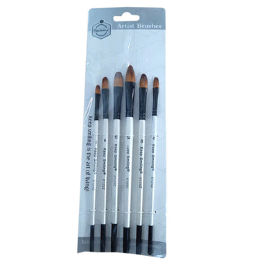 Keep Smiling Filbert Paint Brush Pack of 6
